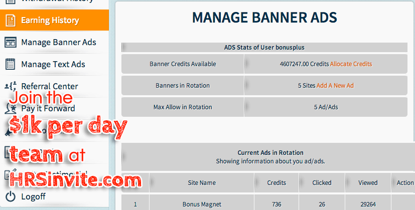 How to make banner ads in HourlyRevShare
